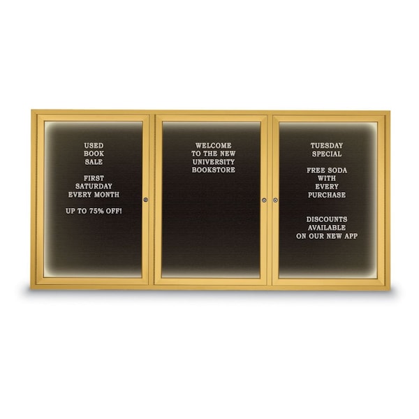 Indoor Enclosed Combo Board, 42"x32", Black Frame/Blue & Pearl